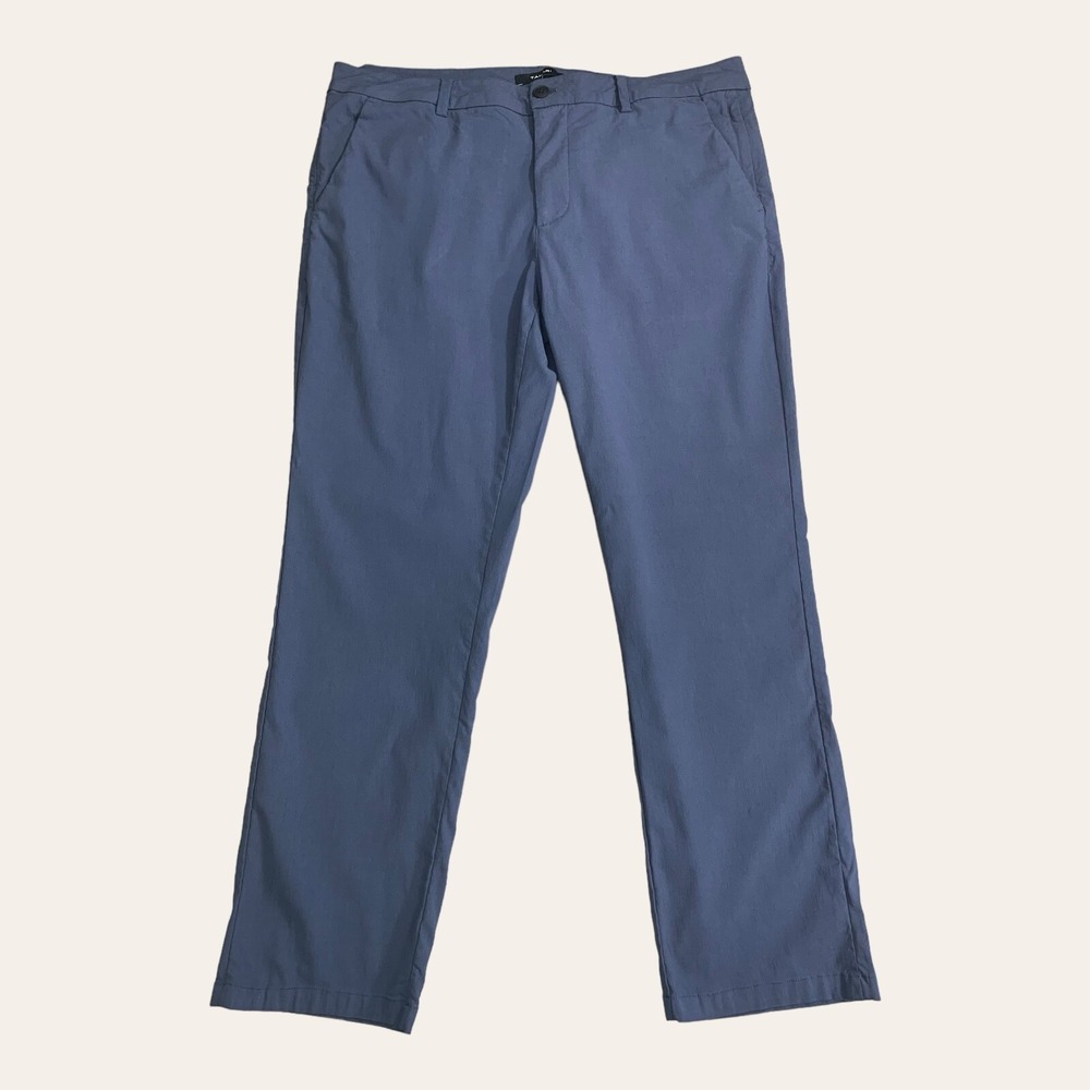 Tahari Pants Mens 36x28 Performance Stretch Slim Straight‎ Golf Blue Chino